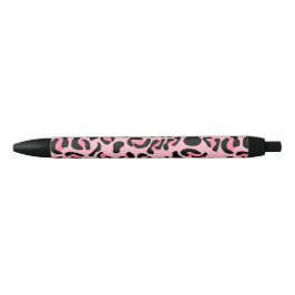Stylo Noir Motif animal léopard rose moderne