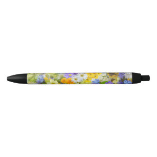 STYLO NOIR MOTIF ARRIÈRE - PLAN FLORAL MULITCOLORED