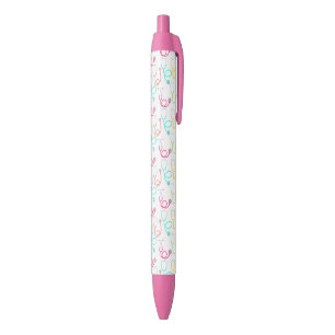 Stylo Noir Motif au néon de stéthoscope
