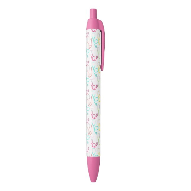 Stylo Noir Motif au néon de stéthoscope (Bas (Vertical))