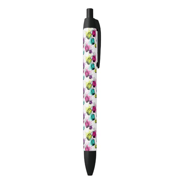 Stylo Noir Motif au néon de vernis à ongles (Bas (Vertical))