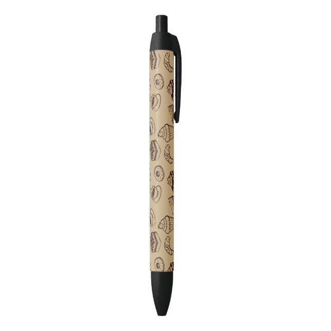 Stylo Noir Motif avec des gâteaux, des desserts et la (Bas (Vertical))