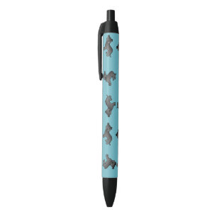 Stylo Noir Motif Black Staffordshire Bull Terrier