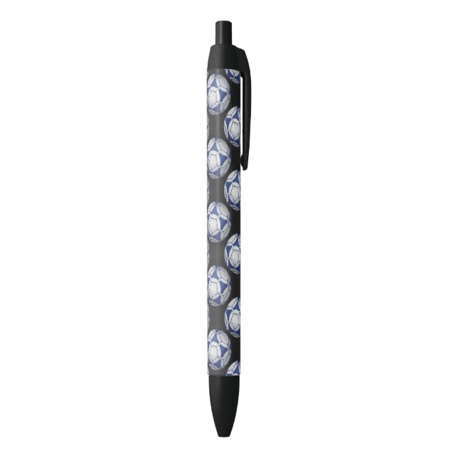 Stylo Noir Motif bleu et blanc de Futbal (Bas (Vertical))