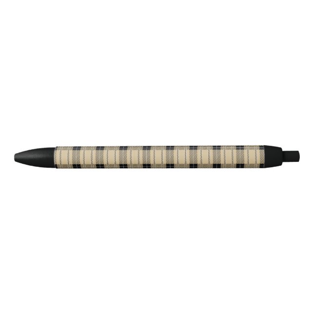 Stylo Noir Motif Brown Buffalo Plaid (Devant)