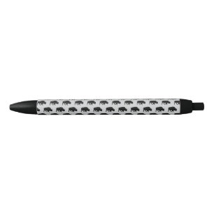 Stylo Noir Motif Buffalo Silhouette Rustique