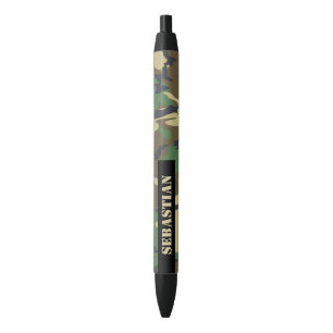 Stylo Noir Motif Camouflé Personnalisé