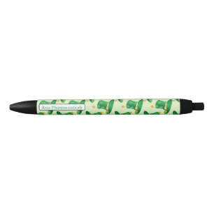 Stylo Noir Motif Casquette irlandais vert, design du jour st