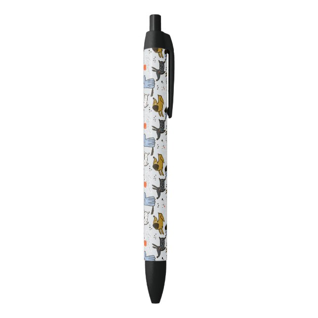 Stylo Noir Motif chien mignon Doodle (Bas (Vertical))