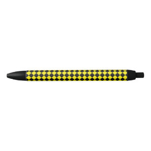 Stylo Noir Motif classique noir et jaune vif Chevron