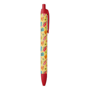 Stylo Noir Motif coloré des ustensiles de cuisine