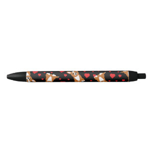 Stylo Noir Motif Corgi