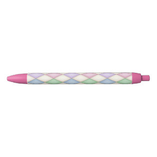 Stylo Noir Motif couleur Harlequin Diamond Check