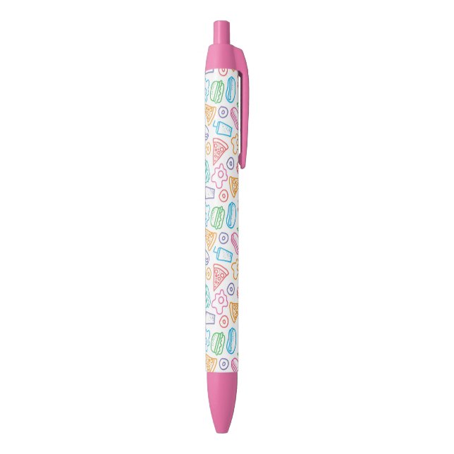 Stylo Noir Motif d'aliments de préparation rapide (Bas (Vertical))