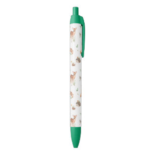 Stylo Noir Motif d'amis animaux de bois mignon