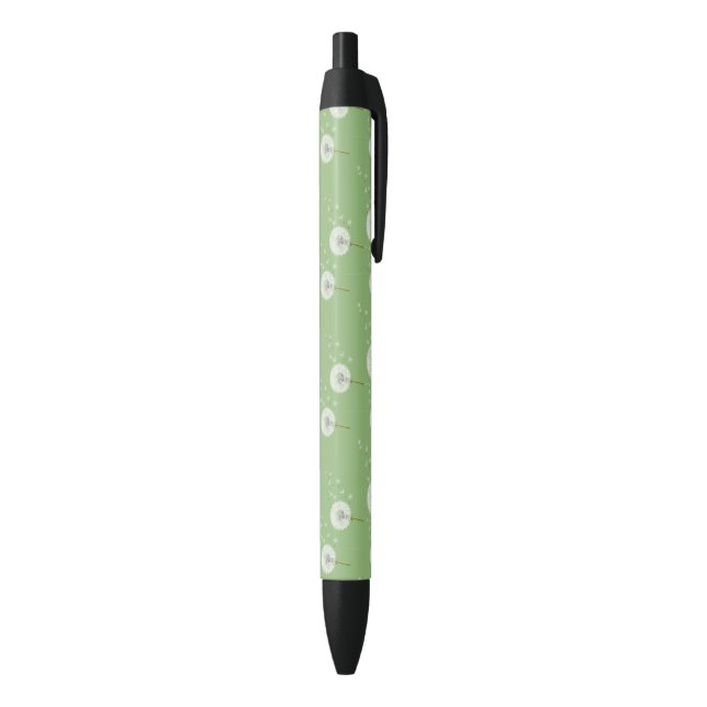 Stylo Noir Motif Dandelion sur Green Arrière - plan (Bas (Vertical))