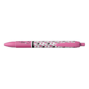 Stylo Noir Motif de balle de soccer rose Monogram