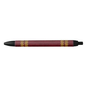 Stylo Noir Motif de bande rouge Knit-look