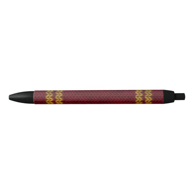 Stylo Noir Motif de bande rouge Knit-look (Devant)