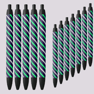 Stylo Noir Motif de bandes Abstraites colorées