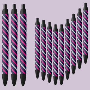 Stylo Noir Motif de bandes Abstraites colorées