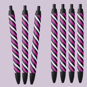 Stylo Noir Motif de bandes Abstraites colorées