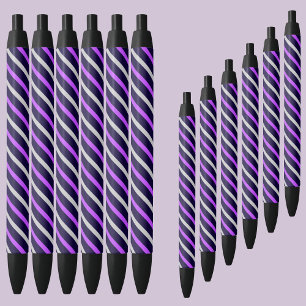 Stylo Noir Motif de bandes Abstraites colorées