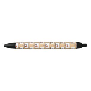 Stylo Noir Motif de basket-ball