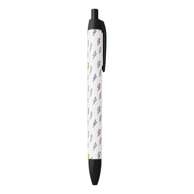 Stylo Noir Motif de boulon de foudre à doodle mignon (Bas (Vertical))