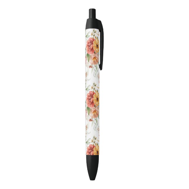 Stylo Noir Motif de bouquet de fleurs Red Peony (Bas (Vertical))