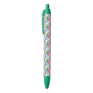Stylo Noir Motif de cactus de fleur sauvage d'aquarelle