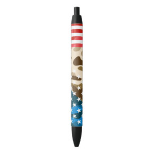 Stylo Noir Motif de camouflage patriotique