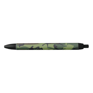 Stylo Noir Motif de camouflage vert, motif militaire, armée