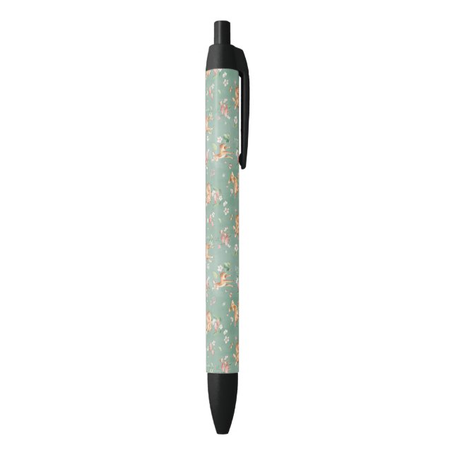 Stylo Noir Motif de cerfs à l'aquarelle (Bas (Vertical))