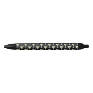 Stylo Noir Motif de cocktails Martini