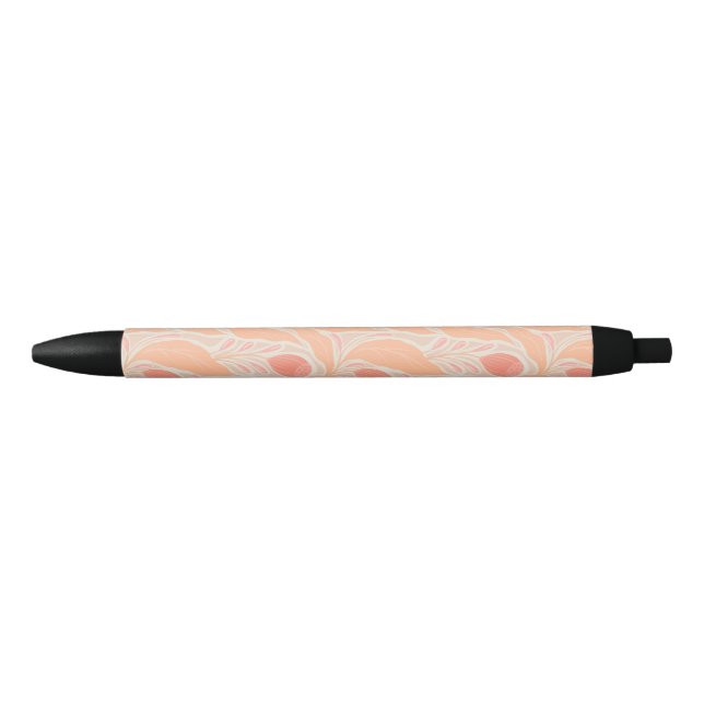 Stylo Noir Motif de fleurs (Devant)
