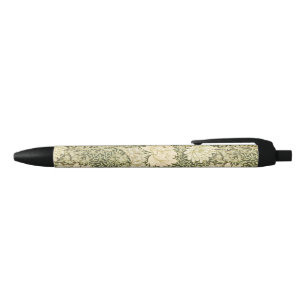 Stylo Noir Motif de fleurs de Chrysanthemum (par William Morr