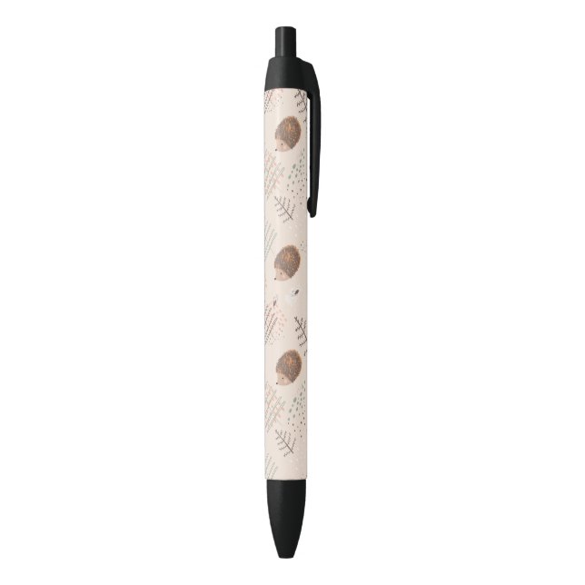 Stylo Noir Motif de hérisson de bois mignon (Bas (Vertical))