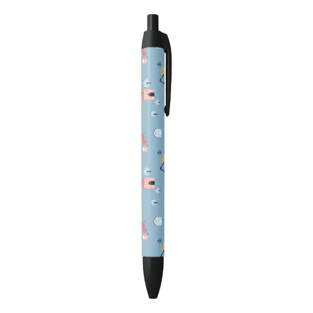Stylo Noir Motif de la scène du Doodle Town (Bas (Vertical))