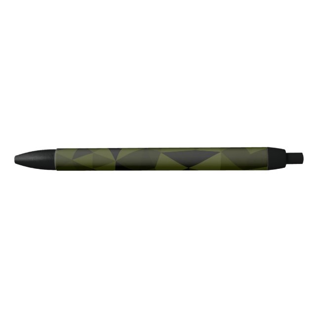 Stylo Noir Motif de maillage géométrique noir foncé de l'armé (Devant)