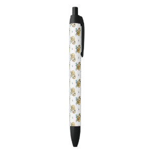 Stylo Noir Motif de paresse d'aquarelle de tarte de Cutie