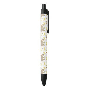 Stylo Noir Motif de paresses et de bananes