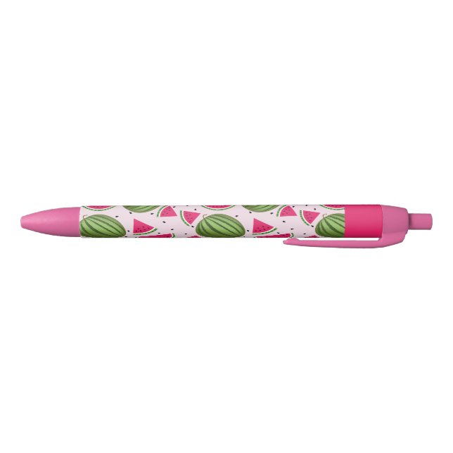 Stylo Noir Motif de pastèque rose et vert (Bas)