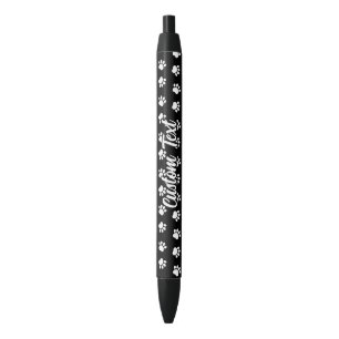 Stylo Noir Motif de pattes pour animaux de compagnie