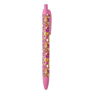 Stylo Noir Motif de point violet de polka