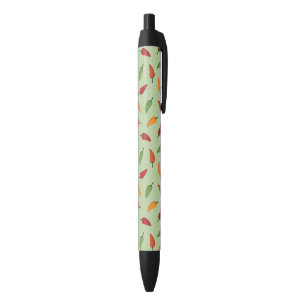 Stylo Noir Motif de poivre de piments