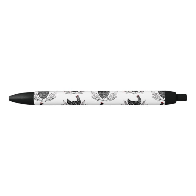 Stylo Noir Motif de poulet sans soudure (Devant)