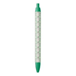 Stylo Noir Motif de théière de point de polka