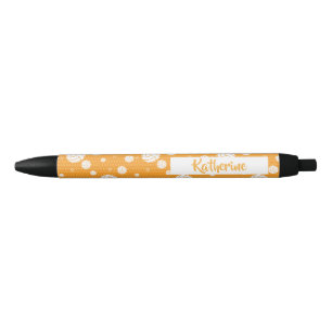 Stylo Noir Motif de volley-ball jaune et blanc
