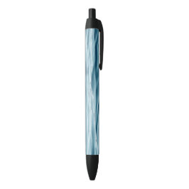 Stylo Noir Motif d'eau bleu et blanc